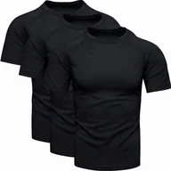 Koszulki męskie - 3-pak męski t-shirt sportowy czarny Recea - miniaturka - grafika 1
