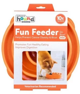 Slow Bowl Kyjen Outward Hound Fun Feeder Slow Feed interaktywna miska na karmę dla psów, rozmiar S, pomarańczowy - Miski dla psów - miniaturka - grafika 1