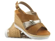 Sandały damskie - Sandały damskie na koturnie - INBLU FG-36, brązowe - Inblu - miniaturka - grafika 1