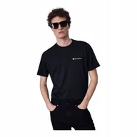 Koszulki męskie - Champion Koszulka Męska T-shirt Crewneck T-shirt Czarna R.m - miniaturka - grafika 1