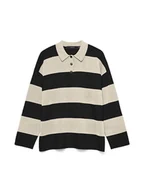 Swetry damskie - Vero Moda Sweter w kolorze beżowo-czarnym - miniaturka - grafika 1