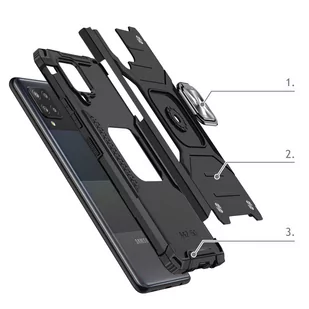 Wozinsky Ring Armor pancerne hybrydowe etui pokrowiec + magnetyczny uchwyt Samsung Galaxy A42 5G czerwony - Etui i futerały do telefonów - miniaturka - grafika 3