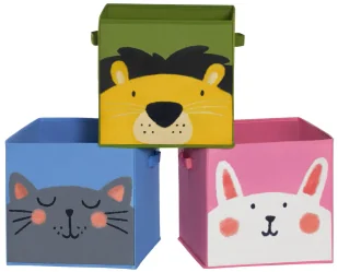 Zestaw 3 dziecięcych organizerów ze zwierzętami G9-B04 - Pudła i pojemniki do przechowywania - miniaturka - grafika 1