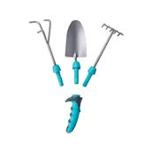 Grabie i motyki - Holtaz Garden Zestaw narzędzi ogrodniczych 3 - zestaw narzędzi ogrodniczych - łopatą do kwiatów, kielnią do chwastów z wygodną antypoślizgową rączką.. - miniaturka - grafika 1