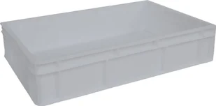 Artech Pojemnik transportowy EURO 130 ścianki i dno pełne, wym. 600 x 400 x 130 mm, bez uchwytu biały - Pojemniki przemysłowe - miniaturka - grafika 1