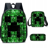 Piórniki - Minecraft Plecak Szkolny Piórnik i Lunch Box dla Dzieci Tornister Szkolny - miniaturka - grafika 1