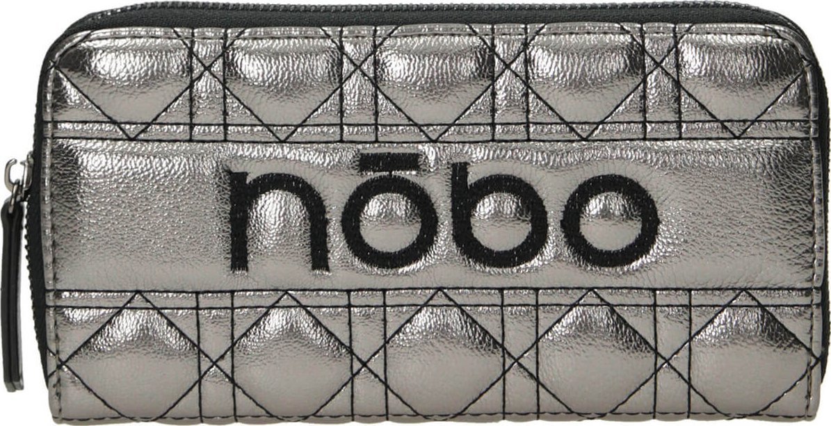 Nobo Portfel Damski Nobo Połyskujący Pikowany Srebrny