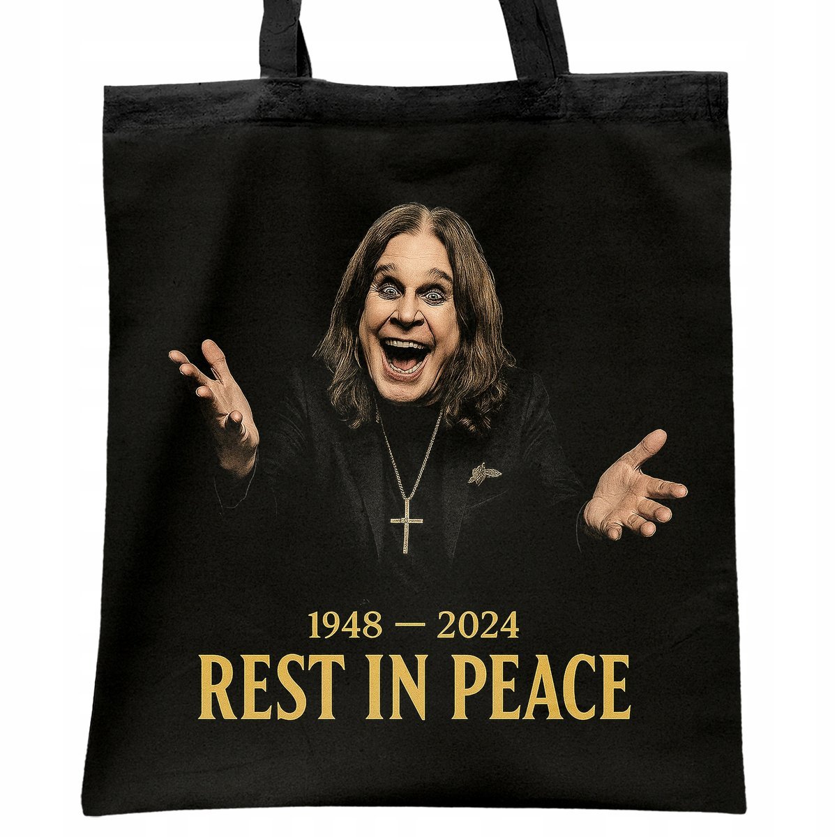 Torba bawełniana czarna na zakupy Ozzy Osbourne Black Sabbath