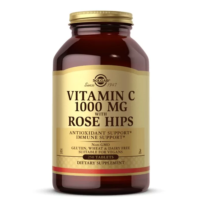 Solgar, Vitamin C 1000 mg with Rose Hips, 250 tab.