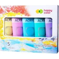 Farby i media malarskie - Zestaw Farb Akrylowych 5 Szt X 75 Ml Mix Pastel Happy Color - miniaturka - grafika 1
