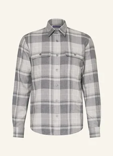 Ralph Lauren Purple Label Koszula Flanelowa Regular Fit Z Dodatkiem Jedwabiu grau - Moda i Uroda OUTLET - miniaturka - grafika 1