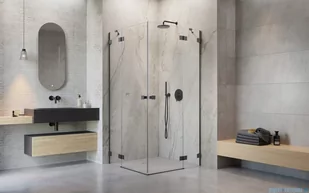 Radaway Essenza Pro Brushed GunMetal Kdd kabina 90x100 cm szczotkowany grafit 10096090-92-01L/10096100-92-01R - Kabiny prysznicowe - miniaturka - grafika 4