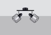 Lampy sufitowe - Czarny plafon z 2 drucianymi kloszami SL.1115 z serii BELUCI - miniaturka - grafika 1