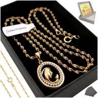 Biżuteria dla dzieci - POZŁACANY ŁAŃCUSZEK SINGAPUR+MEDALIK GRAWER GRATIS - miniaturka - grafika 1