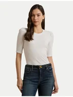 Bluzki damskie - LAUREN RALPH LAUREN Bluzka 200902618006 Biały Slim Fit - miniaturka - grafika 1