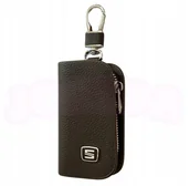 Etui na klucze - SKÓRZANE ETUI na klucze SEAT logo KLUCZYK brelok ELEGANCKI brąz - miniaturka - grafika 1