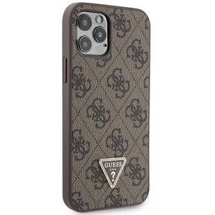 Etui Guess GUHCP12MP4TDSCPW na iPhone 12 / 12 Pro - brązowe Crossbody 4G Metal Logo - Etui i futerały do telefonów - miniaturka - grafika 2