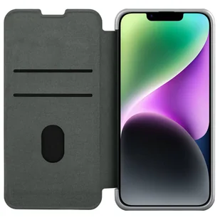 Nillkin Qin Cloth Pro Case etui do iPhone 14 Plus osłona na aparat kabura pokrowiec obudowa z klapką szary - Etui i futerały do telefonów - miniaturka - grafika 3