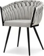 Krzesła - Triton Krzesło tapicerowane Lugano TRECCIA GREY VELVET SMOKE - miniaturka - grafika 1