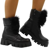 Botki damskie - Trzewiki Simen 5475A Feda Czarna Skóra Naturalna_TN - SIMEN - miniaturka - grafika 1