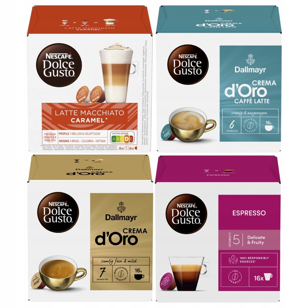 Zestaw Kaw w kapsułkach Dolce Gusto 16 kapsułek x4