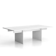 Biurka - Stół konferencyjny SOLID + 2x rozszerzenie blatu, 2400 x 1250 x 743 mm, biały - miniaturka - grafika 1