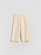 Bluzy dla dziewczynek - Reserved - Dzianinowe spodnie - kremowy - miniaturka - grafika 1