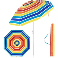 Parasole ogrodowe - 2M Parasol Plażowy z Wysięgnikiem, do Patio, Ogrodu, Balkonu, Basenu, Plaży, wiele Kątów, 8 Stalowych Żeber, z Ochroną UV (Wielokolorowy, φ 182 cm) - miniaturka - grafika 1