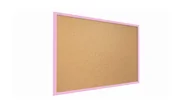 Tablice i flipcharty - Tablica korkowa 100x80 cm rama drewniana lakierowana RÓŻOWA - miniaturka - grafika 1