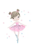 Naklejki na ścianę - Naklejka na ścianę dla dzieci Baletnica - różowa - miniaturka - grafika 1
