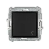 Gniazdka elektryczne - Mechanizm łącznika zwierny światło czarny mat 12MWP-5 Karlik Mini - miniaturka - grafika 1