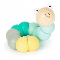 Figurki dla dzieci - DREWNIANA FIGURKA ELASTYCZNA DŻDŻOWNICA ZIELONA DREWNIANA ZGINANA ZABAWKA3+ - miniaturka - grafika 1