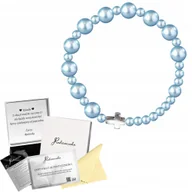 Bransoletki - RÓŻANIEC BRANSOLETKA Z PEREŁ NIEBIESKA PREZENT BIŻUTERIA DEDYKACJA GRATIS - miniaturka - grafika 1