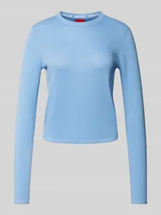 Sweter z dzianiny z wyhaftowanym logo model ‘Scallia’ - Swetry damskie - miniaturka - grafika 1