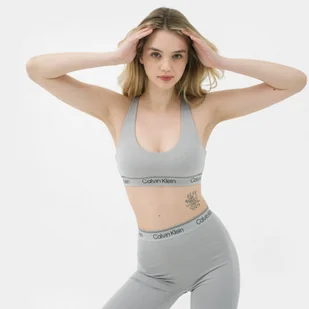 Biustonosz treningowy CALVIN KLEIN WOMEN 00GWS3K122 - szary - Calvin Klein - Bielizna sportowa damska - miniaturka - grafika 1