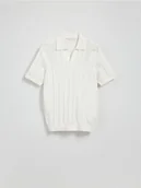 Swetry męskie - Reserved - Bawełniany sweter polo - biały - miniaturka - grafika 1