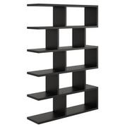 Półki do salonu - Czarny minimalistyczny regał otwarty stojący lub wiszący - Rila - miniaturka - grafika 1