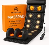 Masażery - Poduszka do masażu Shiatsu całego ciała z wibracjami poduszki powietrznej PL. - miniaturka - grafika 1