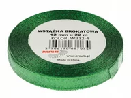 Pasmanteria - BREWIS Wstążka dekoracyjna brokatowa 12mm zielona Brewis WB12-4 - miniaturka - grafika 1