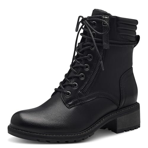 Jana Damskie kozaki Lace Boot Flat 8-25267-43, czarny, 38 EU Weit