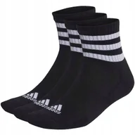 Skarpetki męskie - Skarpety adidas 3-Stripes Cushioned Sportswear Mid-Cut Socks 3 Pairs czarne - miniaturka - grafika 1