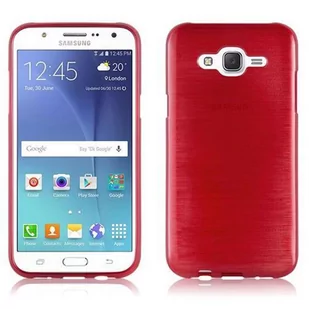 Cadorabo cador Abo  silikonowe etui pokrowiec ochronny na Samsung Galaxy J5 (5) (model 2015) TPU Case Cover ze stali nierdzewnej o wyglądzie szczotkowanej firmy (Brushed), czerwony DE-104739 - Etui i futerały do telefonów - miniaturka - grafika 1