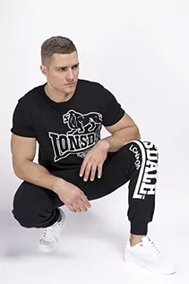 Spodnie męskie - Lonsdale Lonsdale Męskie spodnie sportowe Lonsdale logo czarne czarne rozmiar XXXL 110786 1000 - grafika 1