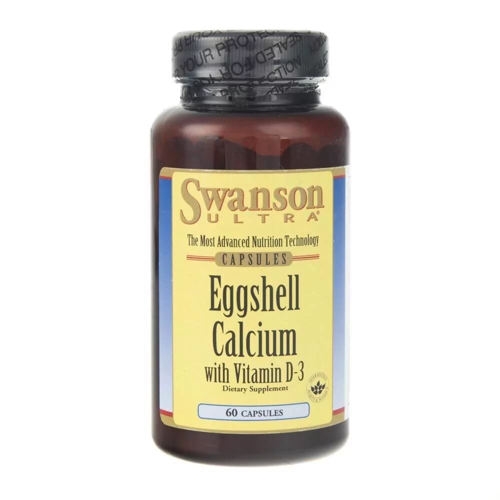 SWANSON Wapń Ze Skorupki Jajka Z Witamina D-3 Eggshell Calcium With Vitamin D3 60 kaps. Swanson