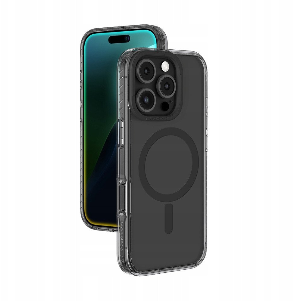 Etui silikonowe AMAZINGTHING Titan Pro Mag Case z pierścieniem magnetycznym do iPhone 16 Pro - czarne