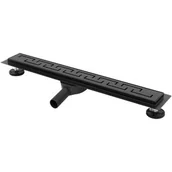 Odpływy liniowe - Rea Greek odpływ liniowy 90 cm czarny mat REA-G8026 - miniaturka - grafika 1