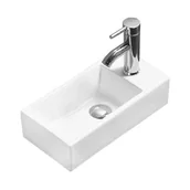 Umywalki - Mexen Inez umywalka nablatowa lewa 40 x 20 cm biała - 21484000L - miniaturka - grafika 1