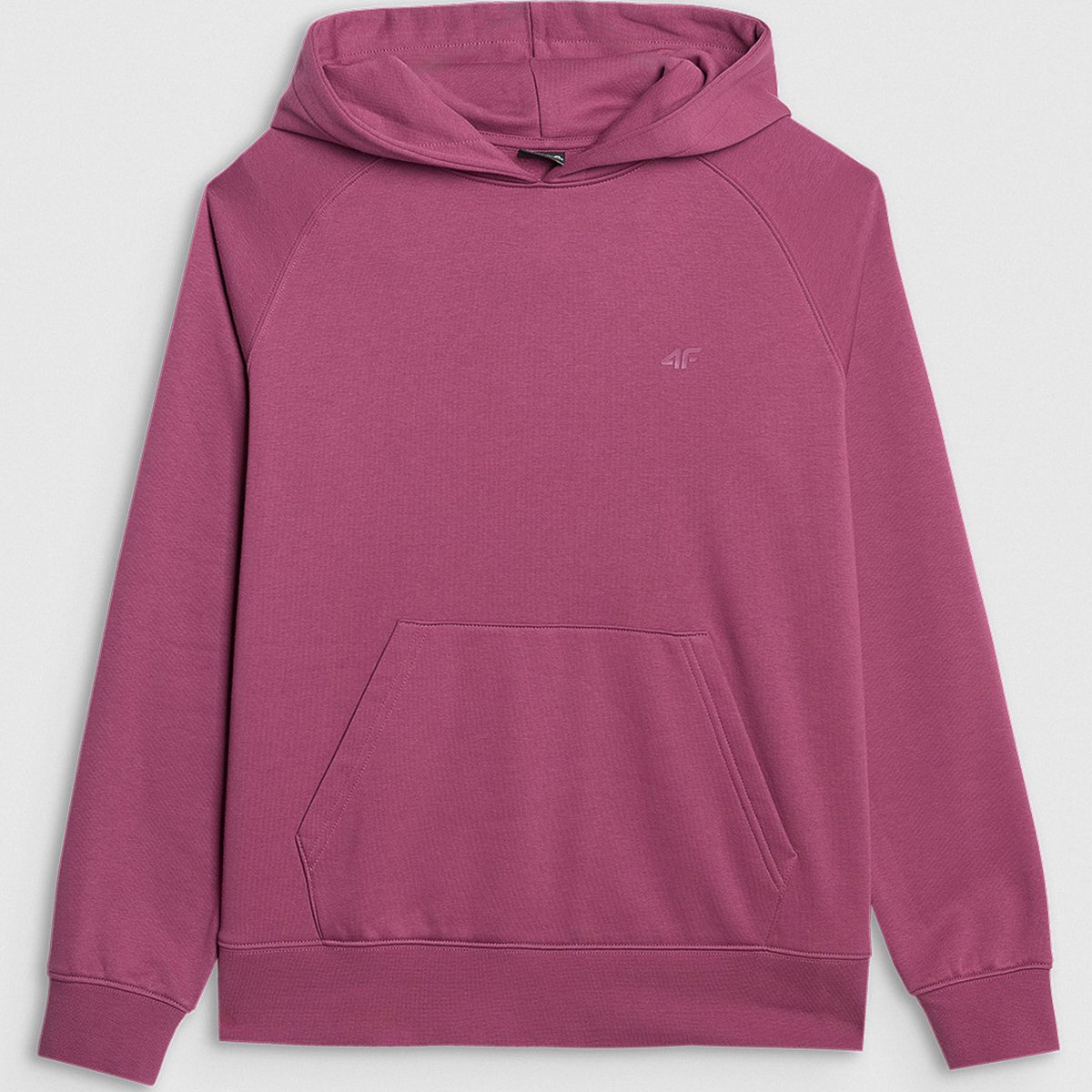 Bluza Damska 4F Dresowa Sportowa Nierozpinana Z Kapturem Burgundowa 4FWAW25TSWSF1976 M Czerwony