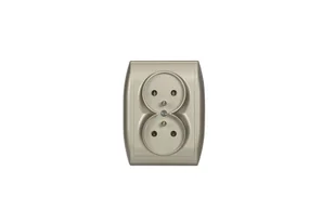 Abex Gniazdo podwójne z/u monoblok Nova - satyna - Gniazdka elektryczne - miniaturka - grafika 1