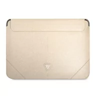 Torby na laptopy - Guess Sleeve GUCS14PSATLE 13/14" beżowy /beige Saffiano Triangle Logo GUE001827-0 - miniaturka - grafika 1